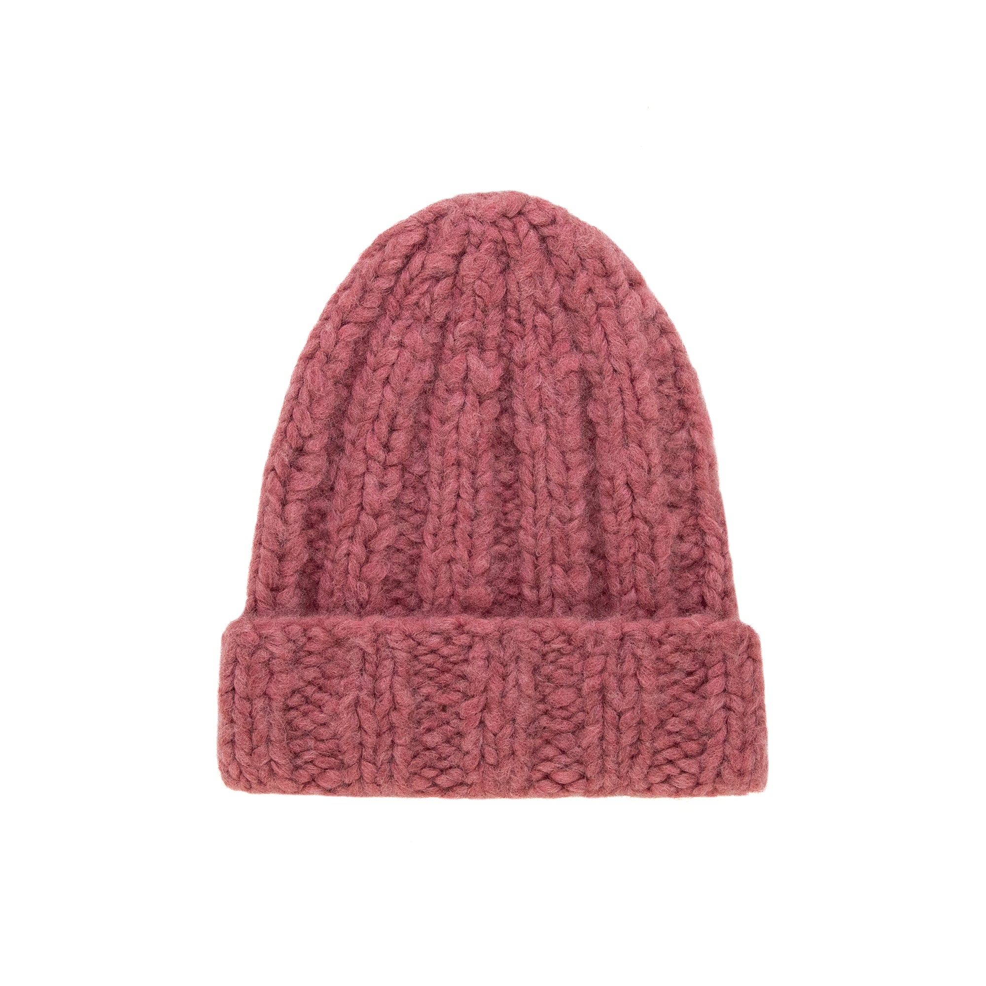 Cashmere Knitted Hat in Dark Rose, from Karakoram Accessories