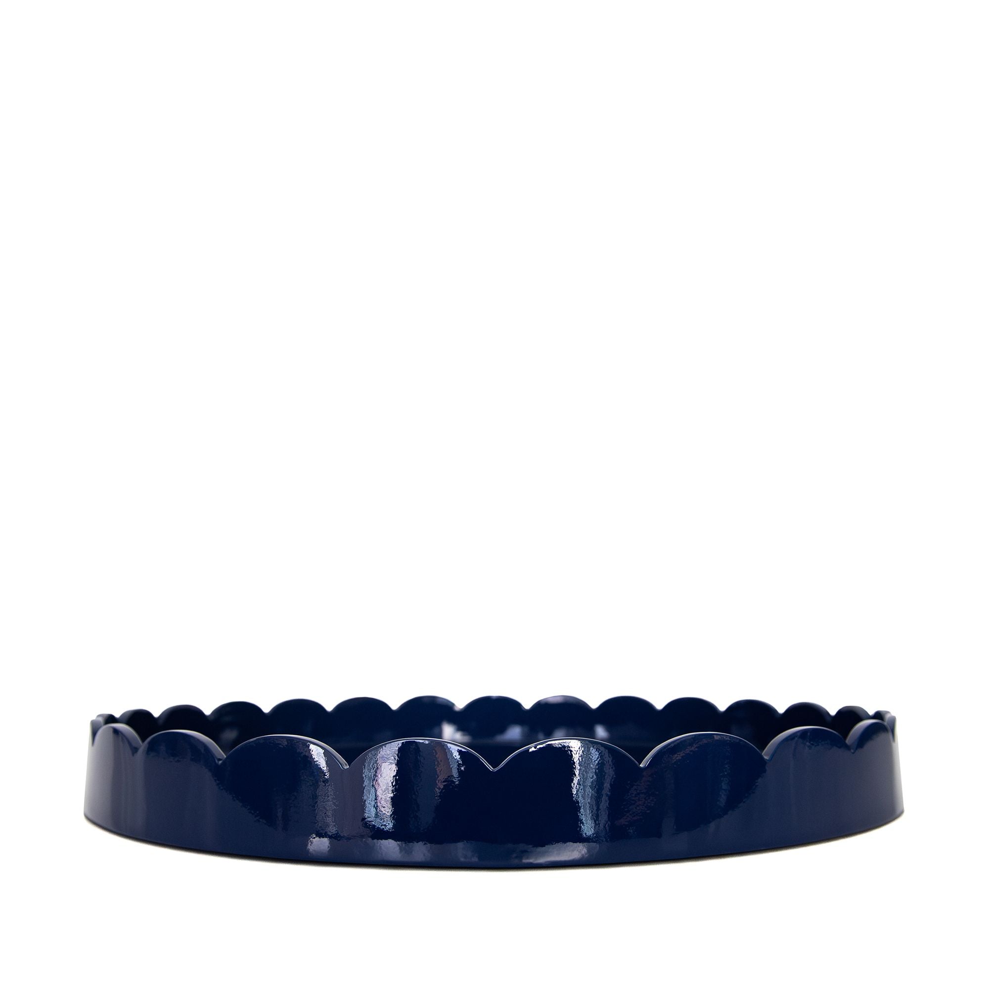 Round Scallop Tray in Navy, from Addison Ross