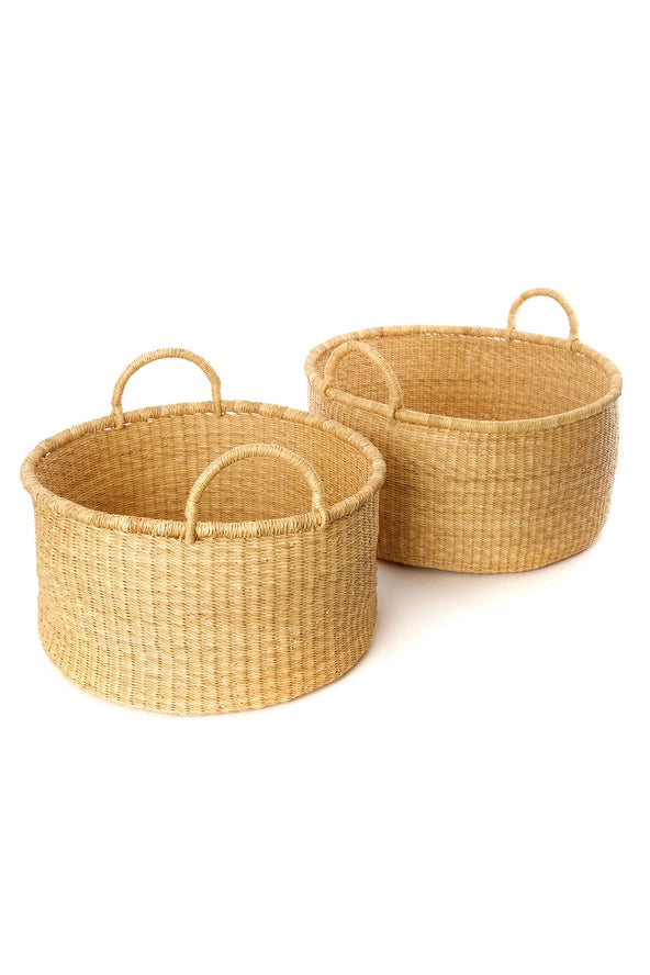 Medium Floor Basket in Natural, from Swahili African Modern