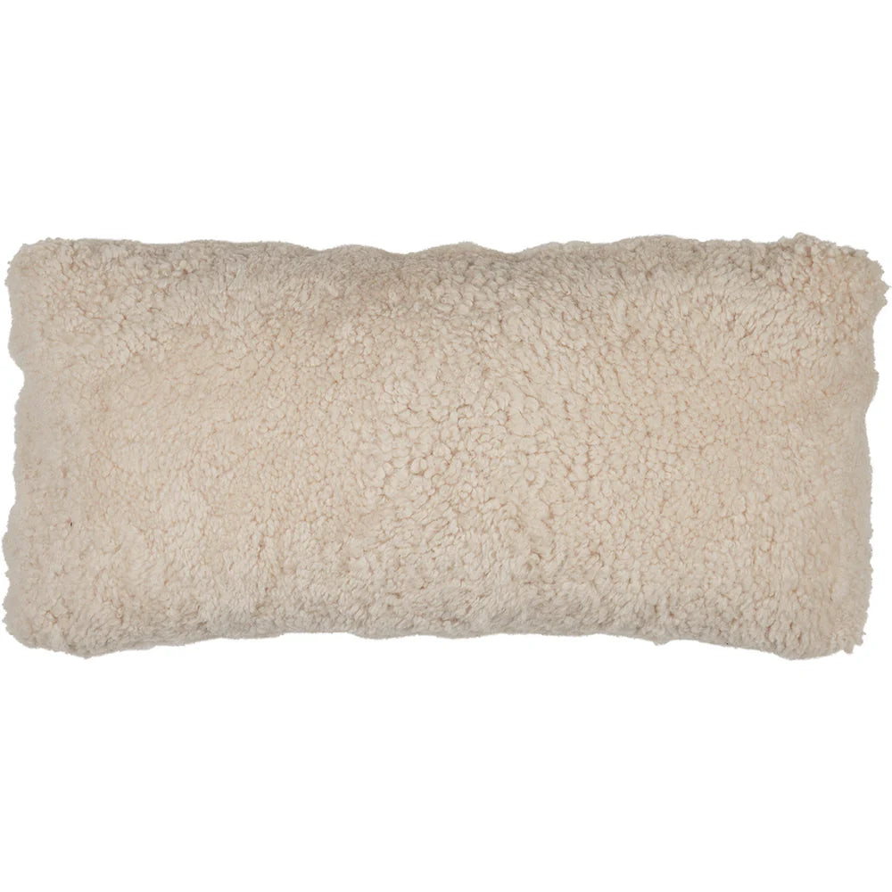 Curly Sheepskin Cushion in Pearl, from Natures Collection