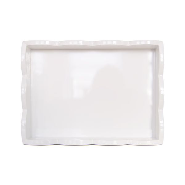 Rectangular Scallop Tray in White, from Addison Ross