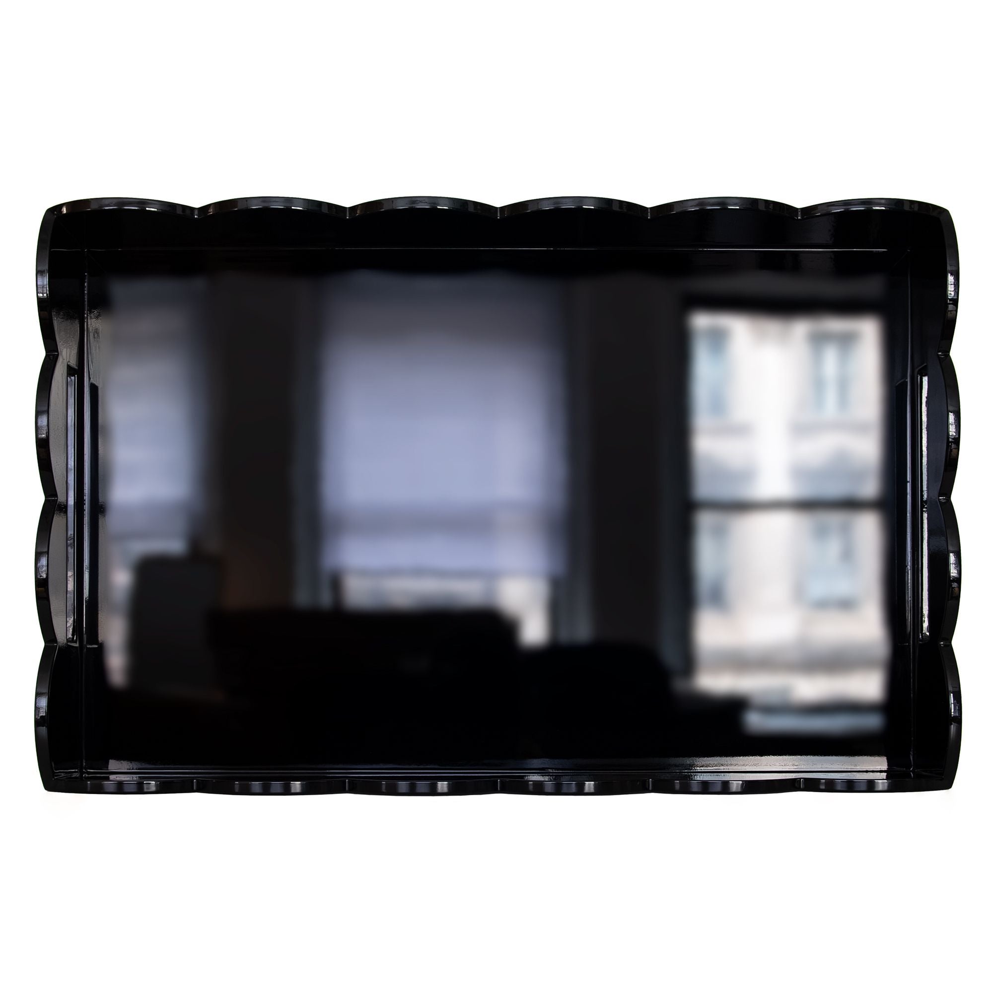 Rectangular Scallop Tray in Black, from Addison Ross