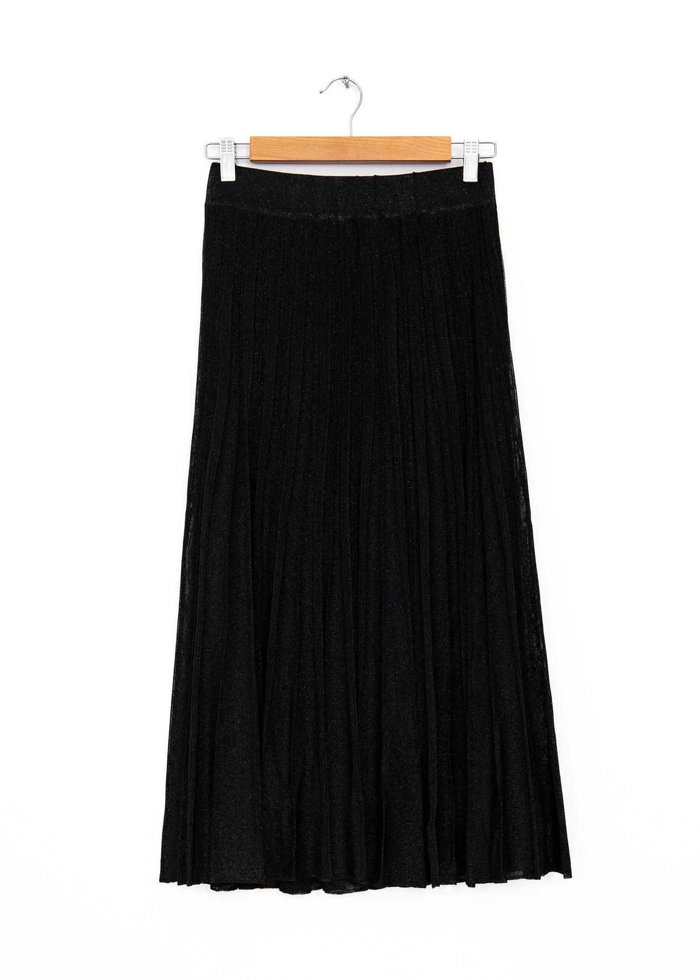 Gala Long Pleated Skirt in Noir, from Maison Lurex