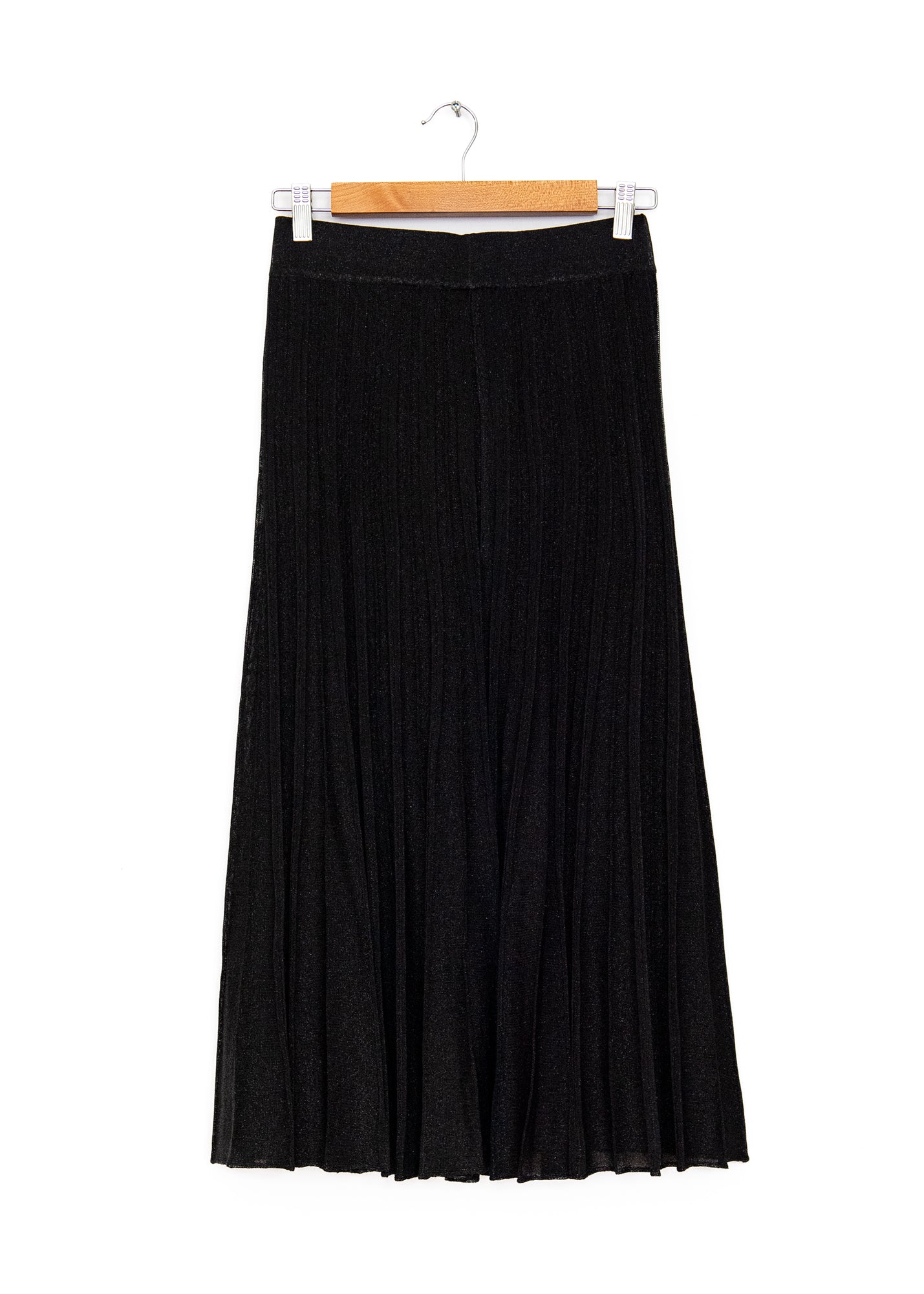Gala Long Pleated Skirt in Noir, from Maison Lurex