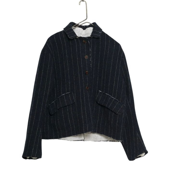 Vada Jacket in Navy Pinstripe, from Hannoh Wessel