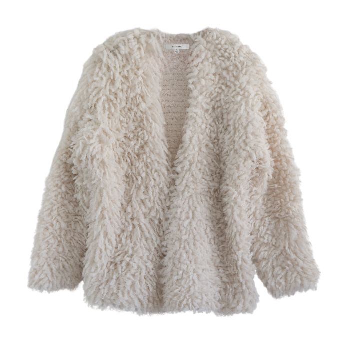 Medusa Cardigan Coat in White, from La Tierra