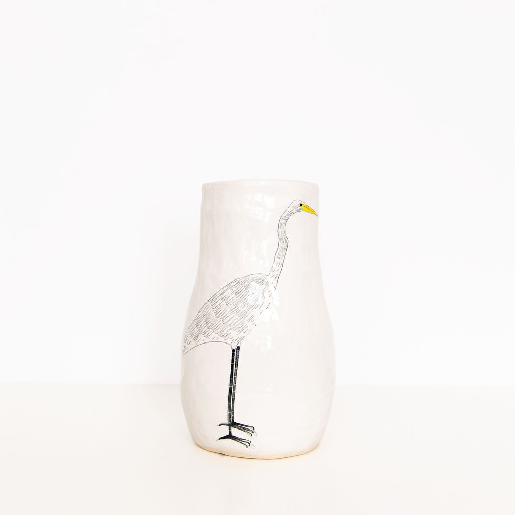 Large Bird Vase in White, from Gemma Orkin