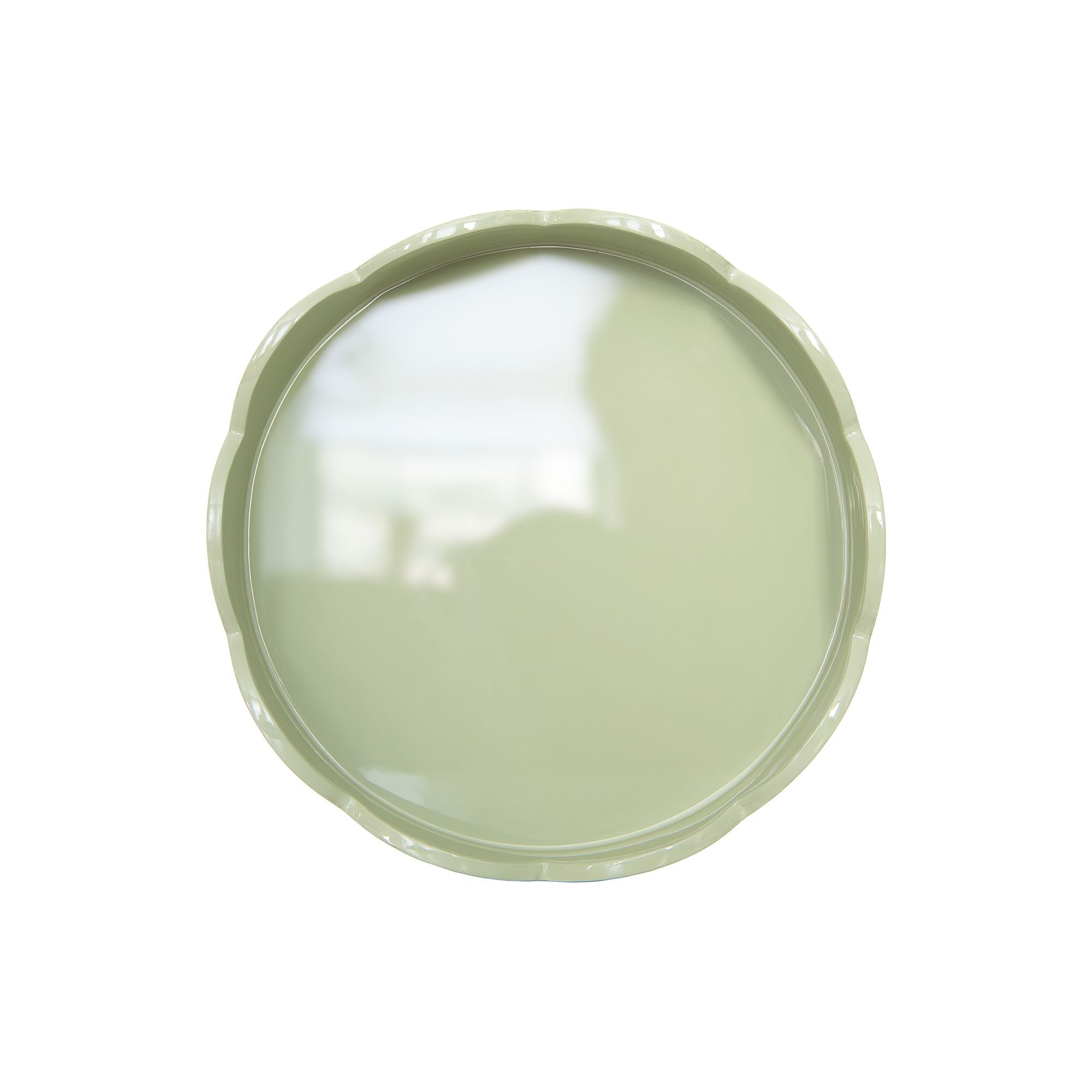 Round Scallop Tray in Sage, from Addison Ross