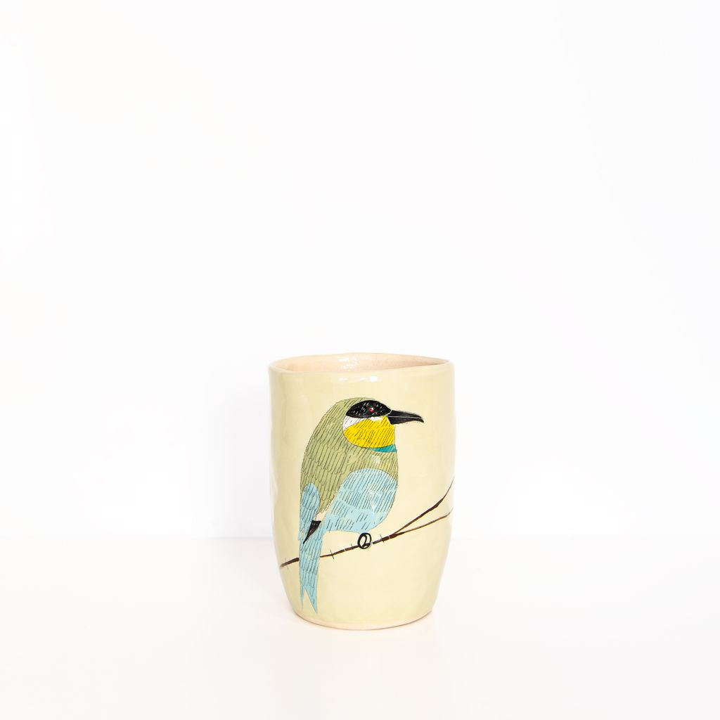 SMALL VASE BIRD GREEN