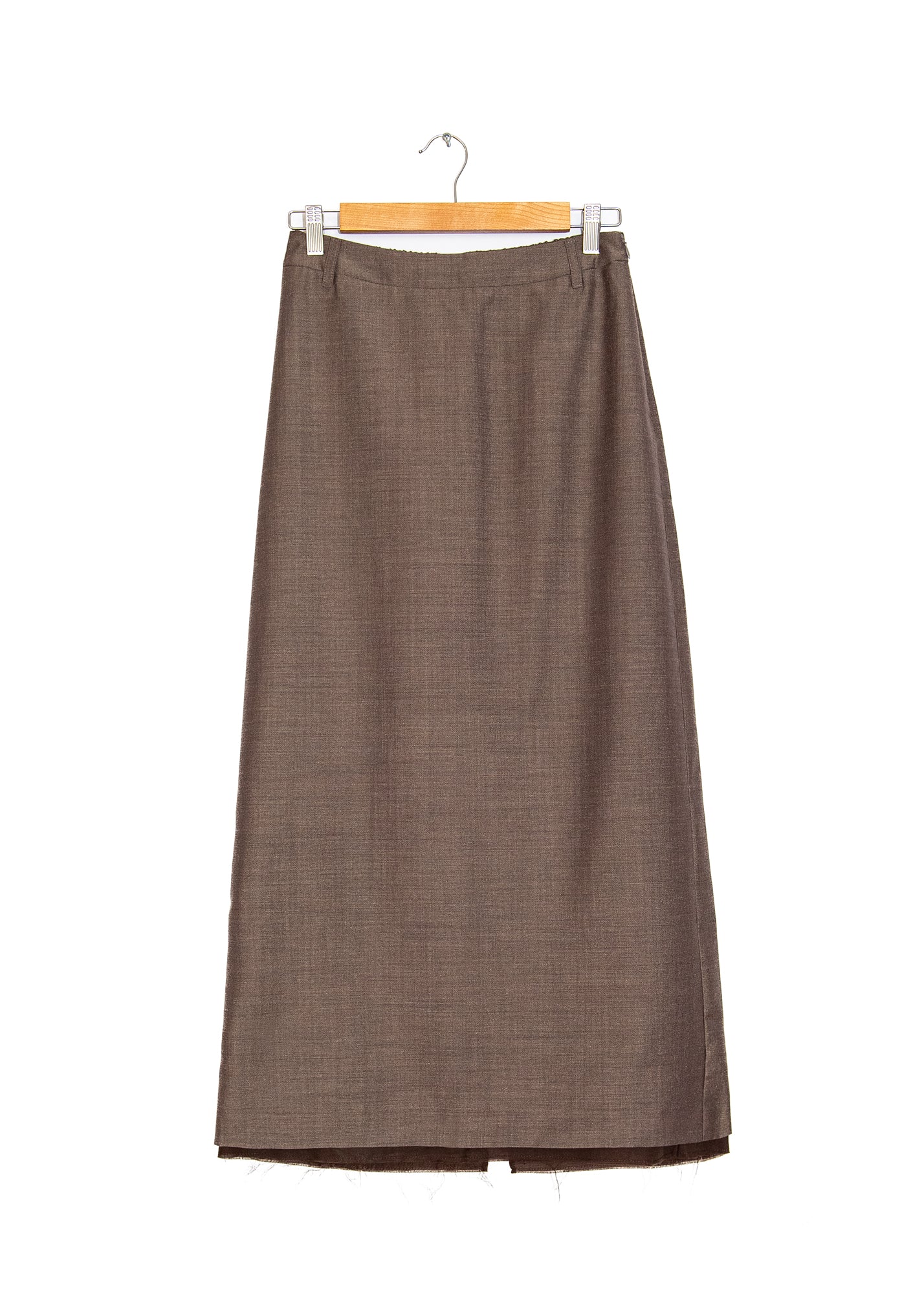 Tailoring Mohair Long Skirt in Smoke Brown, from Cordera