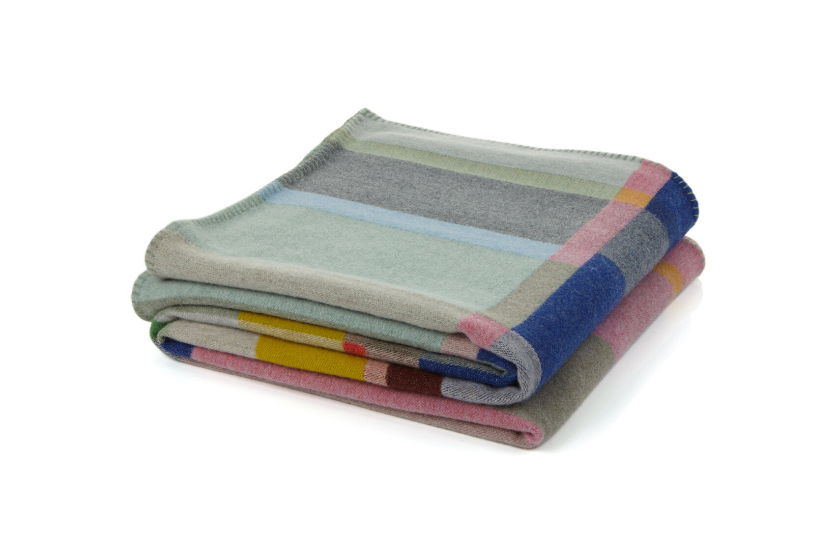 Lloyd Block Large Throw in Pink & Mint, from Wallace Sewell