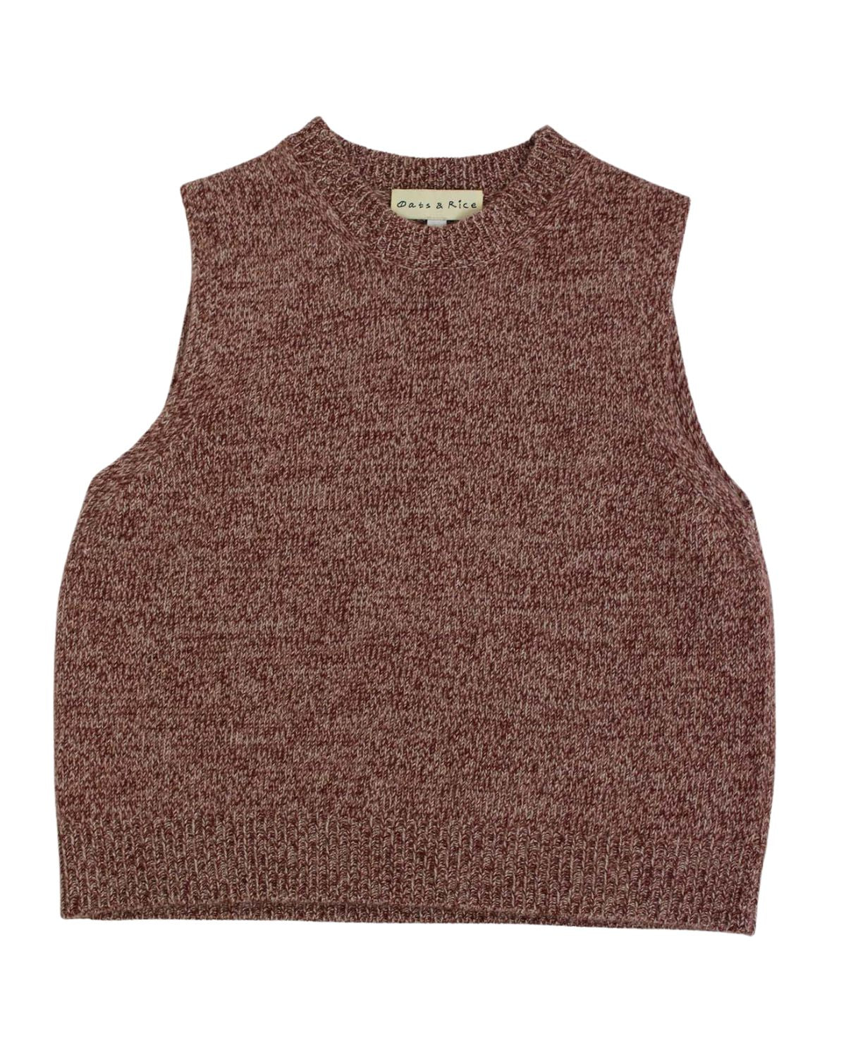 Hearth Cashmere Crew Neck Vest in Burgundy, from Oats and Rice