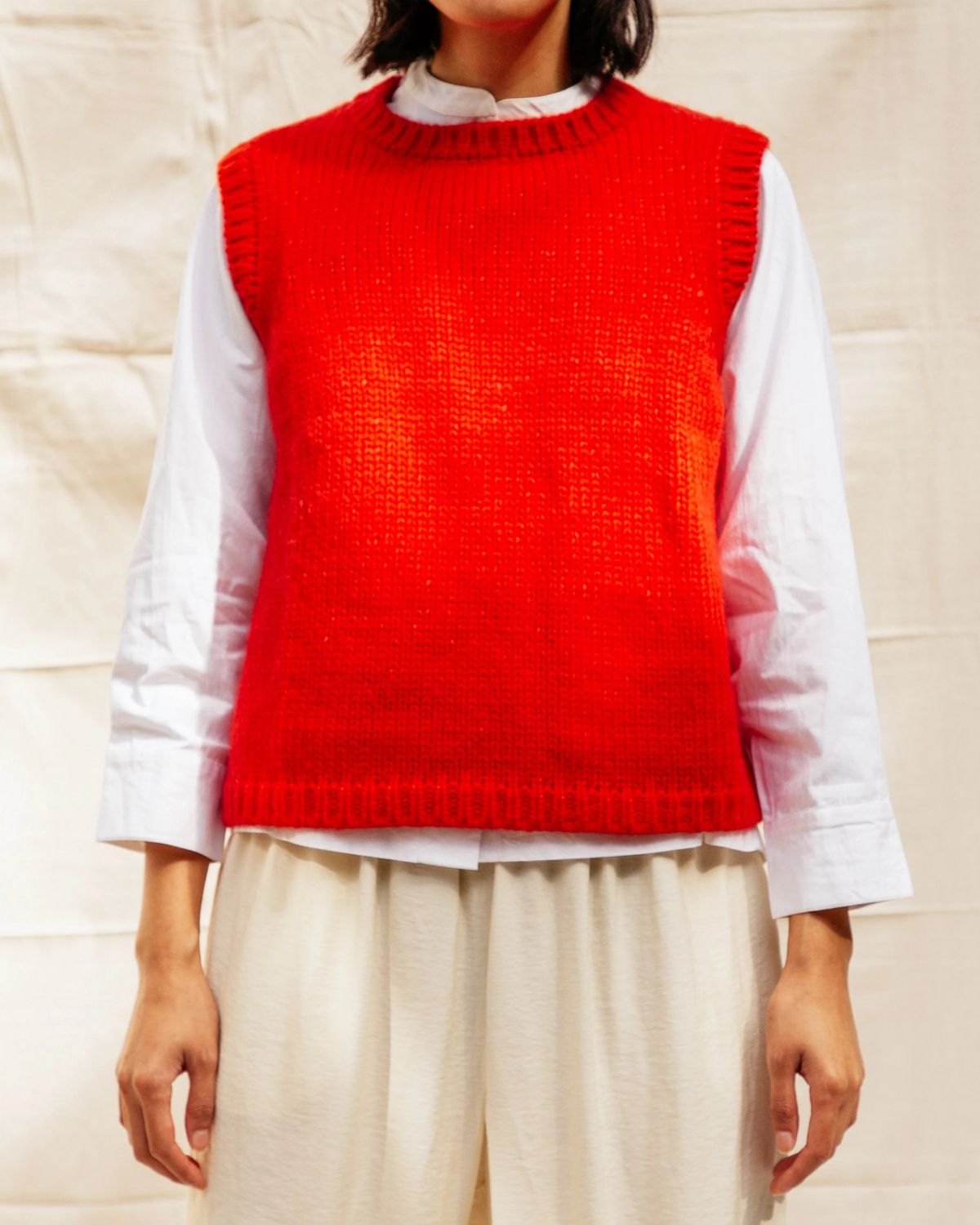 Sabine Sweater Vest in Habanero, from Nikki Chasin