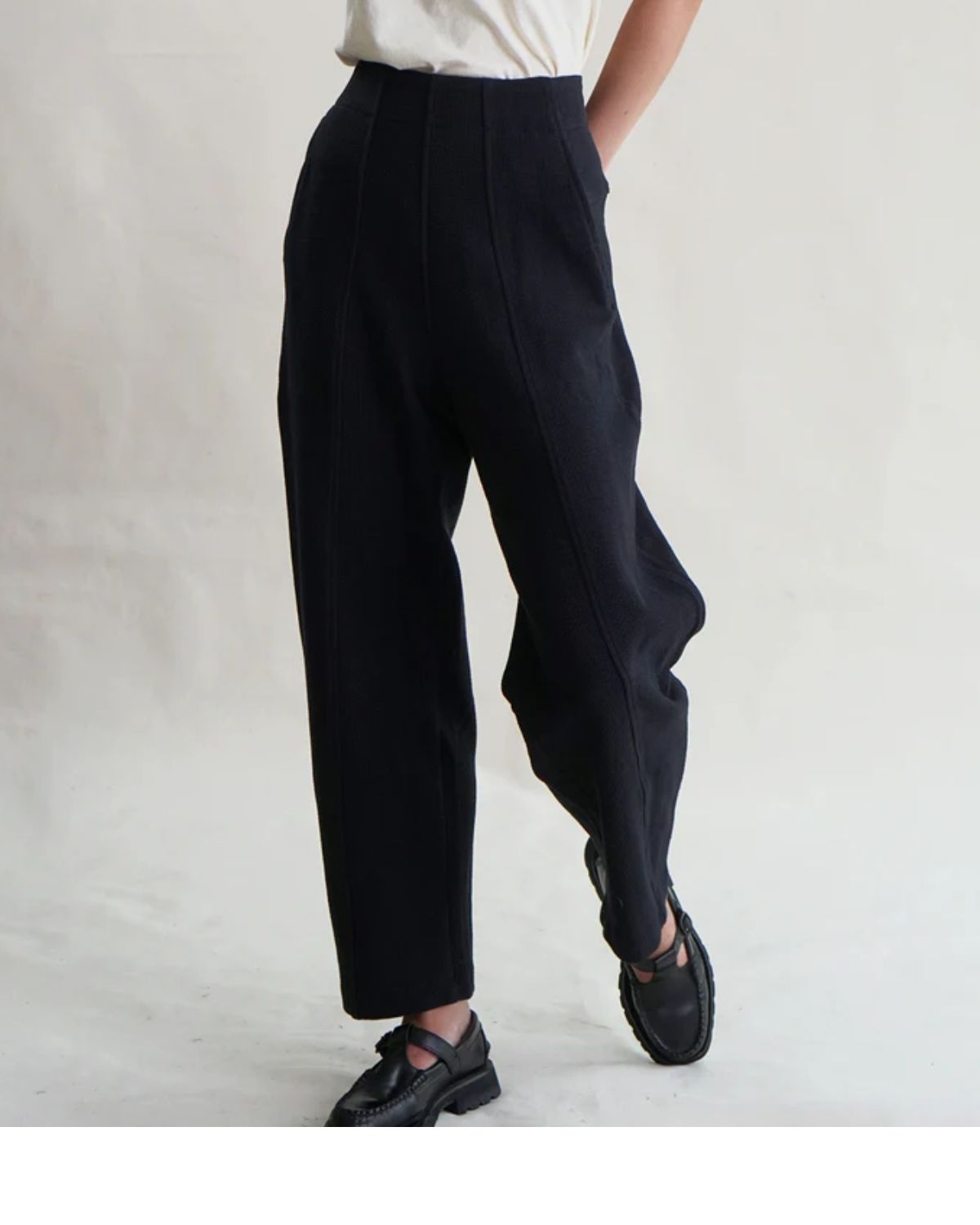 Aldous Barrel Pant in Black, from Proche