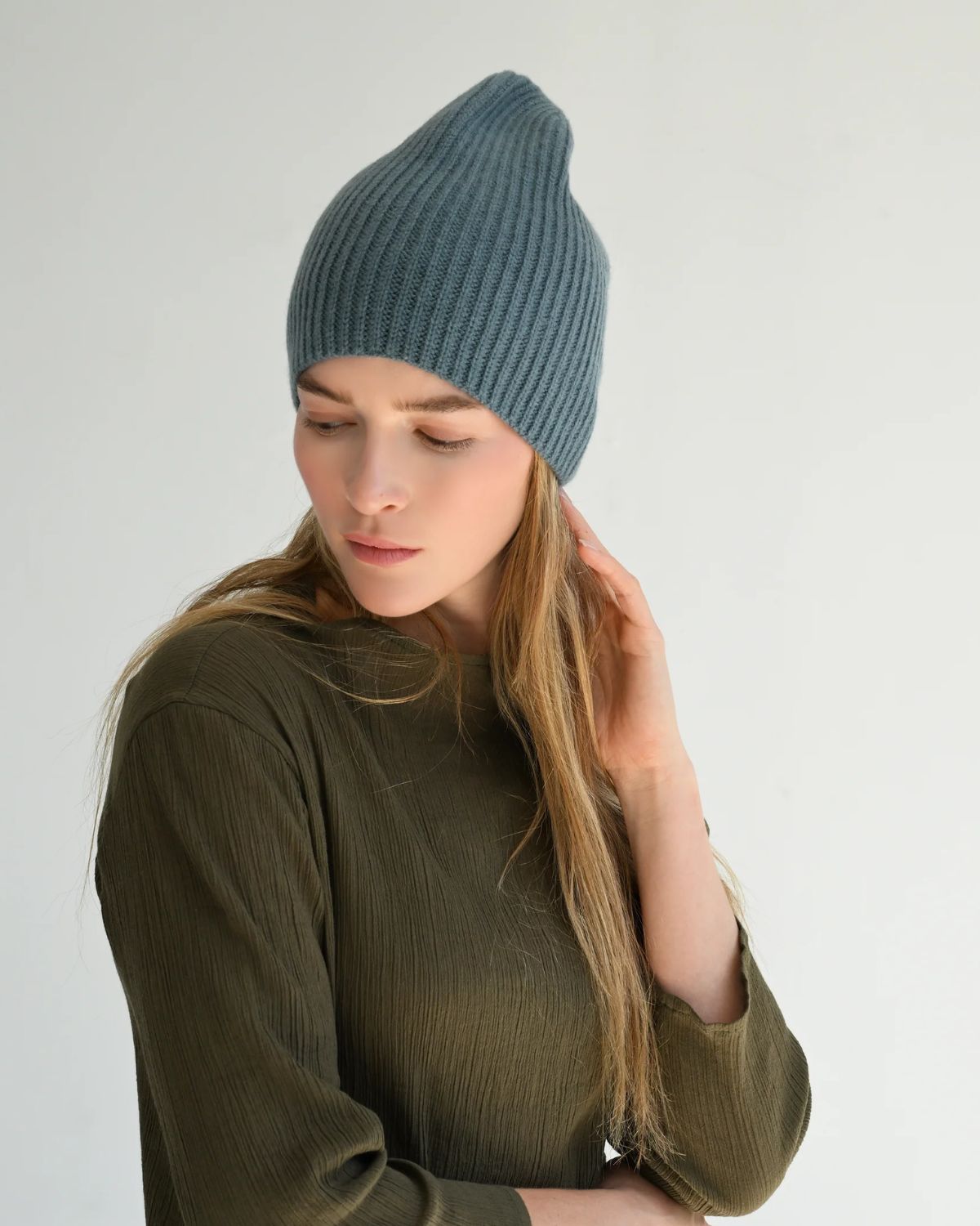 Cashmere Beanie in Norfolk Blue, from 8.6.4