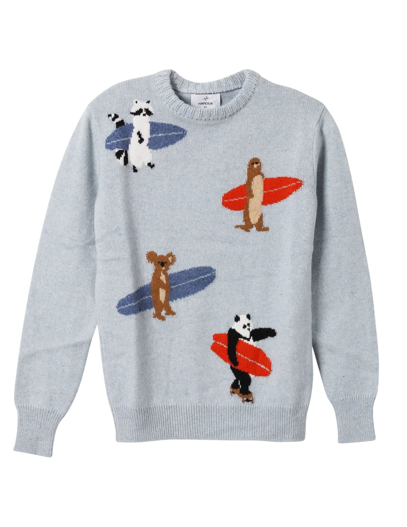 Surf Animals Sweater in Light Blue, from Harden