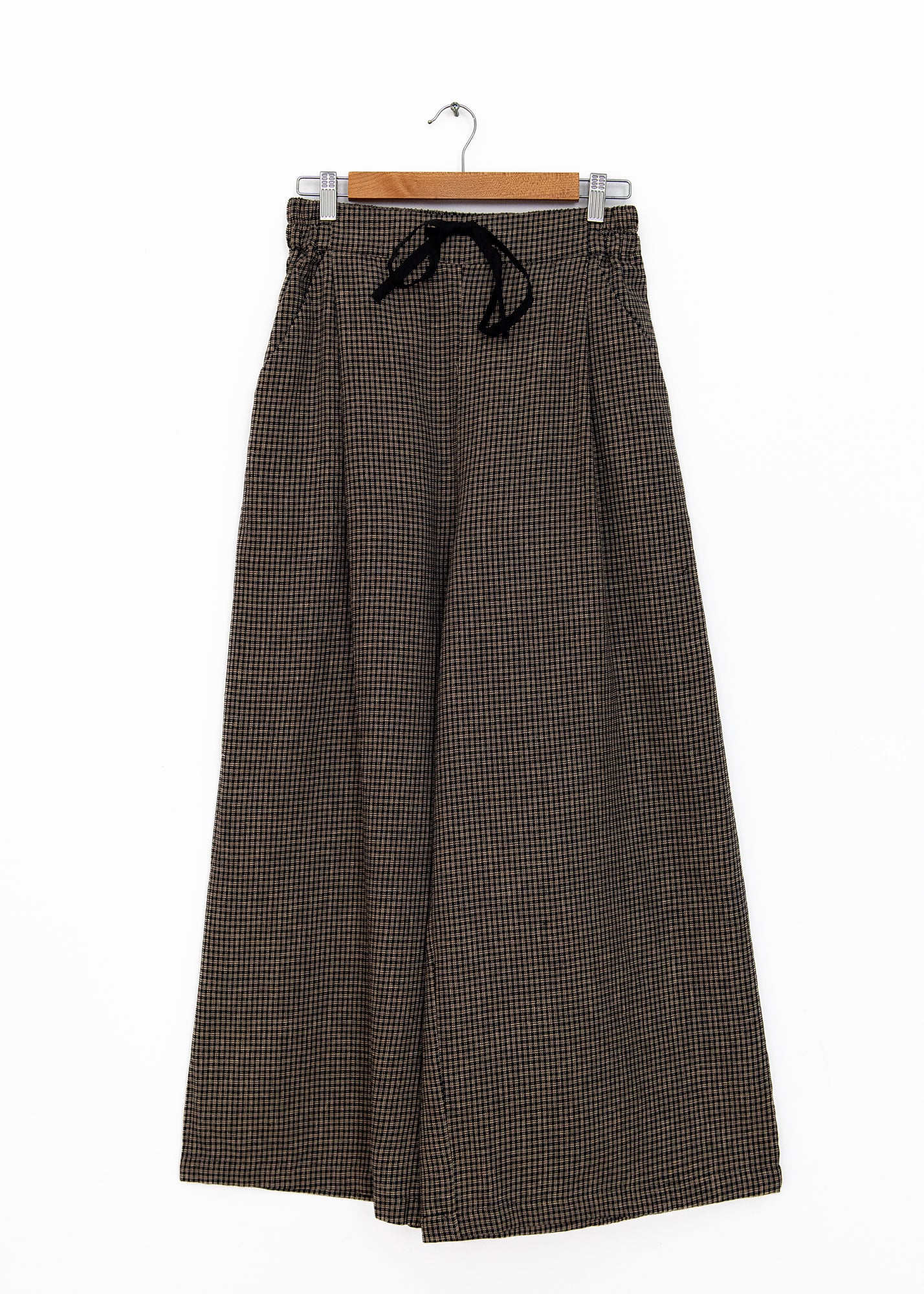 Wide Leg Straight Pants in Black & Khaki, from Amente