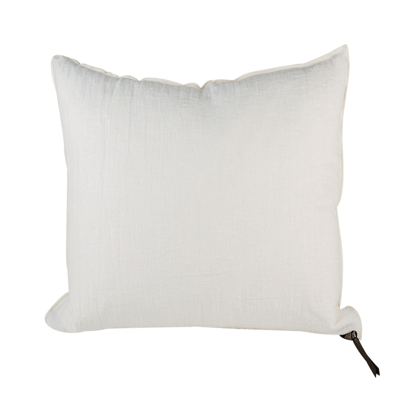 Crumpled Washed Linen Pillow 26" x 26" in Blanc, from Maison De Vacances