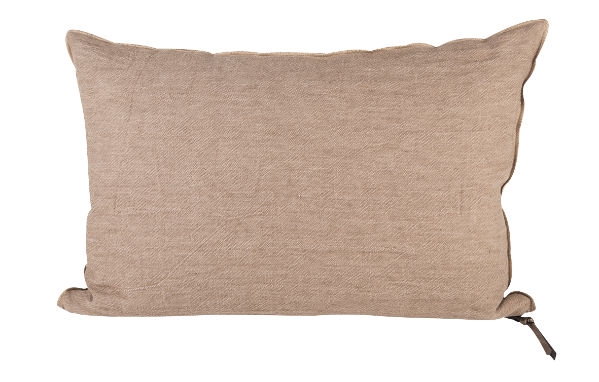 Crumpled Washed Linen Pillow 16x24 Nude, from Maison De Vacances